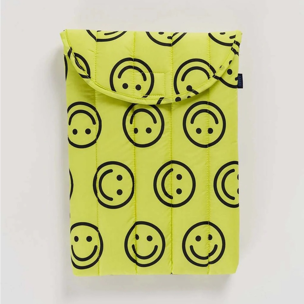 BAGGU 13” Yellow Smiley Laptop Case
